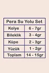 Kadın Gümüş Takı Seti - Pera Zümrüt Mekik Taşlı 925 Ayar Kolye, Bileklik, Yüzük, Küpe Tam Set