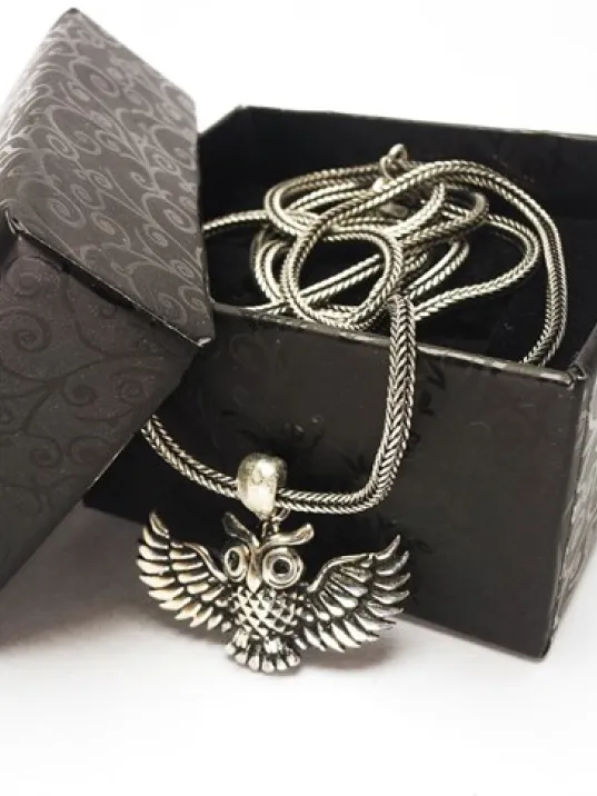 Baykuş Erkek Gümüş Kolye Zincir Baykuş Erkek Gümüş Kolye Zincir