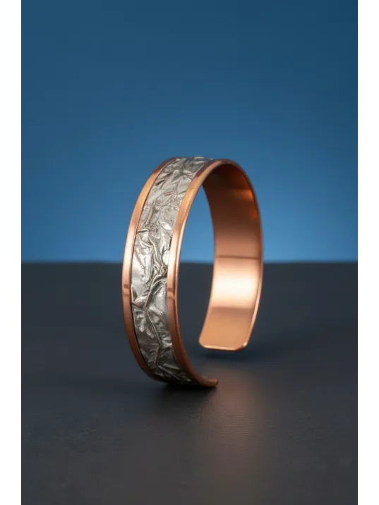 Kadın Bakır Bileklik - Beyaz Yıldız Tozu Model Bakır Kadın Bileklik