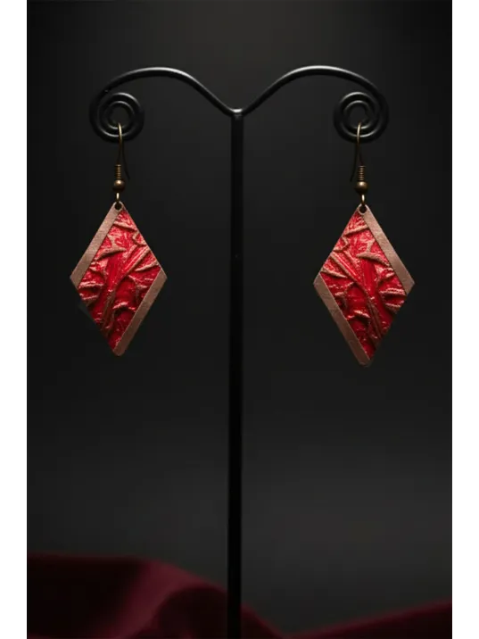 Kadın Bakır Set - Kırmızı Tutkunun Rengi Kalın Model Bakır Kadın Kolye Bileklik Yüzük Küpe Set