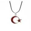 Ay Yıldız Türk Bayrağı Gümüş Erkek Kolye Zincir Ay Yıldız Türk Bayrağı Gümüş Erkek Kolye Zincir