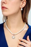 Kadın İnci Kolye Küpe Set - Solara Model Çiçek Motifli Kadın İnci Set Kadın İnci Kolye Küpe Set - Solara Model Çiçek Motifli Kadın İnci Set