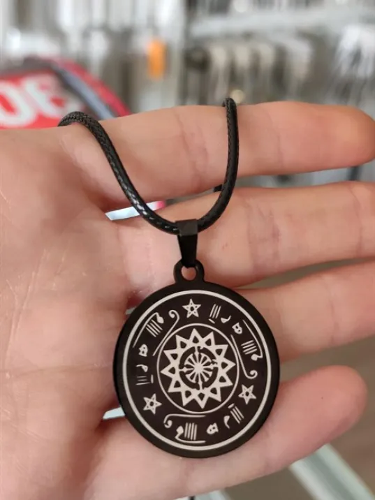 Rufai Gülü Siyah Çelik Kolye Zincir CKLRUFALGUL-SYH