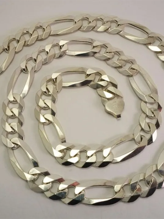 Erkek Figaro Kolye Zincir Devasa Kalın 11mm İtalyan Malı Mükemmel Kalite Erkek Figaro Kolye Zincir Devasa Kalın 11mm İtalyan Malı Mükemmel Kalite