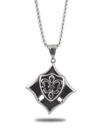 OttoMan Barok Kalkan Erkek Çelik Zincir Kolye CKLBAROCKAL-GMS