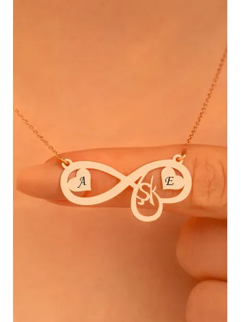 Kişiye Özel Isimli Ve Kalpli Sonsuzluk Gümüş Kolye