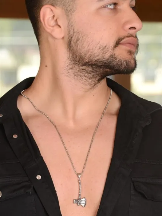 Ottoman Balta Erkek Çelik Zincir Kolye Cklbltafgrl-gms