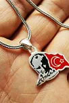 Atatürk Ve Ay Yıldız’lı Gümüş Erkek Kolye Zincir