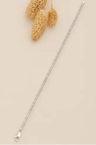 Kadın Gümüş Bileklik - Duru Zirkon Taşlı Model Kadın Bileklik