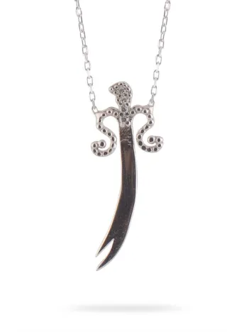 Zülfikar Hz. Ali Kılıçı 925 Ayar Gümüş Bayan Kolye GKLZLFKRKLC-GMS