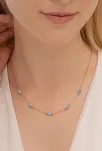 Opal Taşlı Rose Altın Kaplama Kadın Gümüş Kolye