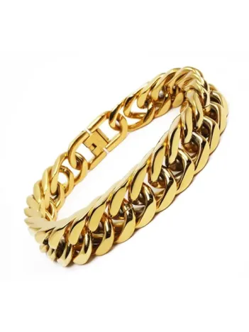 Altın Rengi Sarı Çelik Erkek Bileklik Mükemmel Kalite!!