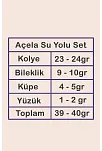 Açela Bayan Zirkon Taşlı Gümüş Su Yolu Set - Kolye, Bileklik, Küpe, Yüzük