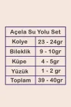 Açela Bayan Zirkon Taşlı Gümüş Su Yolu Set - Kolye, Bileklik, Küpe, Yüzük Açela Bayan Zirkon Taşlı Gümüş Su Yolu Set - Kolye, Bileklik, Küpe, Yüzük