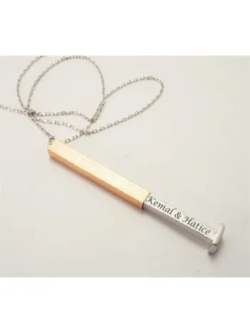 Nested Gizli İsimli Bayan Gümüş Kolye Mat Model