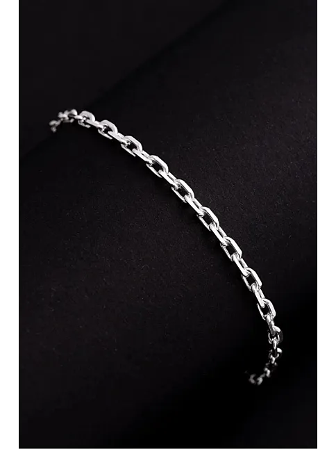 Erkek Gümüş Bileklik - 4.5 mm Forse Zincir Gümüş Bileklik