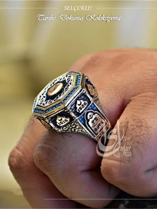 İslam Usta Tasarımı Selçuklu Gümüş Erkek Yüzük
