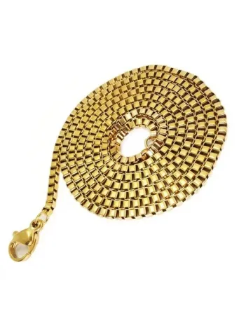 OttoMan Altın Rengi Kübik Erkek Kolye Zincir İnce Zarif Model