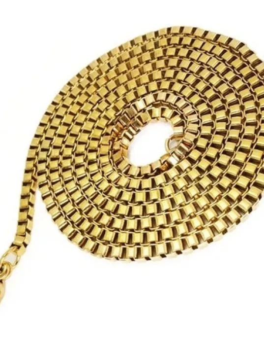 OttoMan Altın Rengi Kübik Erkek Kolye Zincir İnce Zarif Model