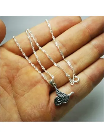 Osmanlı Tuğrası Bayan Gümüş Kolye