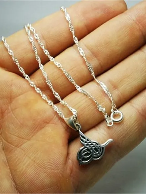 Osmanlı Tuğrası Bayan Gümüş Kolye