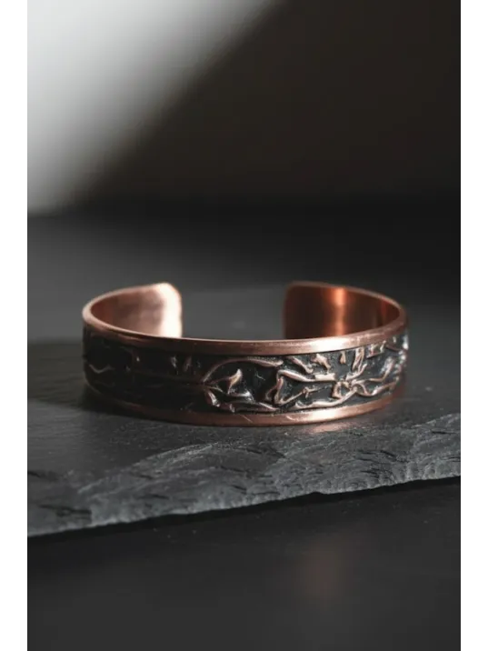 Kadın Bakır Bileklik - Siyah Gece Büyüsü Model Bakır Kadın Bileklik