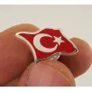 Ay Yıldız Türk Bayrağı Gümüş Rozet Ay Yıldız Türk Bayrağı Gümüş Rozet