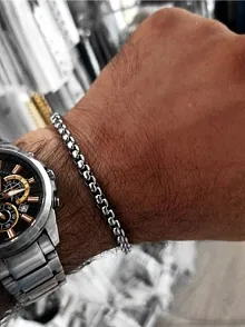 Ottoman 5.5mm Polo Erkek Bileklik Künye İnce Model GBLPLMDLKNY-GMS