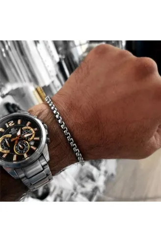 Ottoman 5.5mm Polo Erkek Bileklik Künye İnce Model GBLPLMDLKNY-GMS