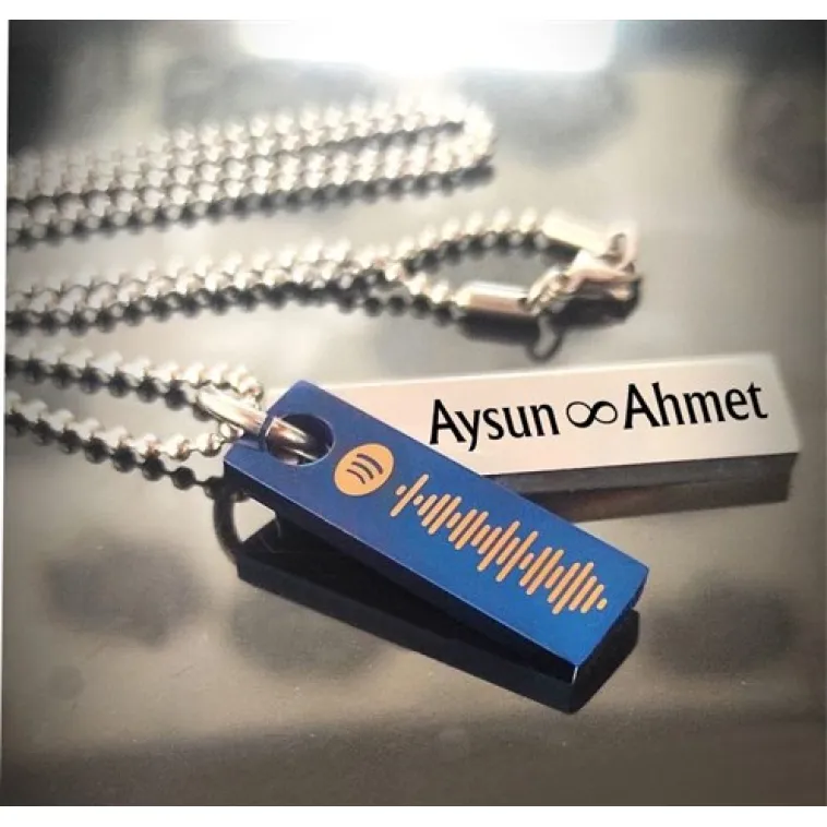 Spotify Unisex Çelik Kolye Seti Spotify Unisex Çelik Kolye Seti