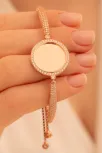 Kadın Gümüş Bileklik - Rose Kaplama İsim Yazılabilir Yuvarlak Plaka Asansörlü Kadın Bileklik Kadın Gümüş Bileklik - Rose Kaplama İsim Yazılabilir Yuvarlak Plaka Asansörlü Kadın Bileklik