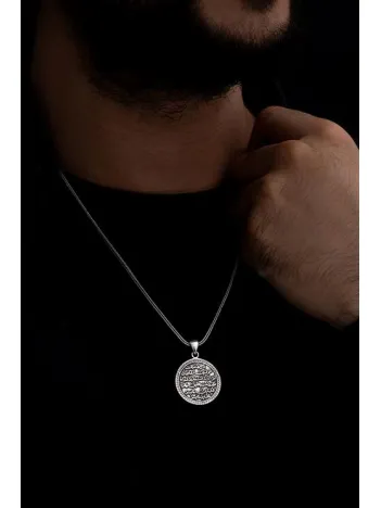 Nazar Duası Kıtmir Erkek Gümüş Kolye Zincir