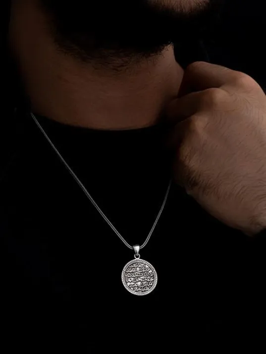 Nazar Duası Kıtmir Erkek Gümüş Kolye Zincir Nazar Duası Kıtmir Erkek Gümüş Kolye Zincir