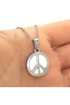 Barış Simgesi Paslanmaz Çelik Bayan Kolye