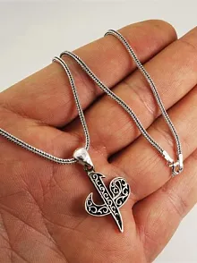 Vav Elif Yazılı Gümüş Erkek Kolye Zincir