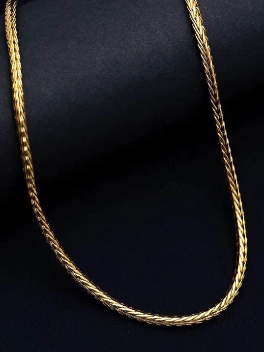 Erkek Çelik Kolye - Altın Kaplama Yılan Model Çelik Kolye