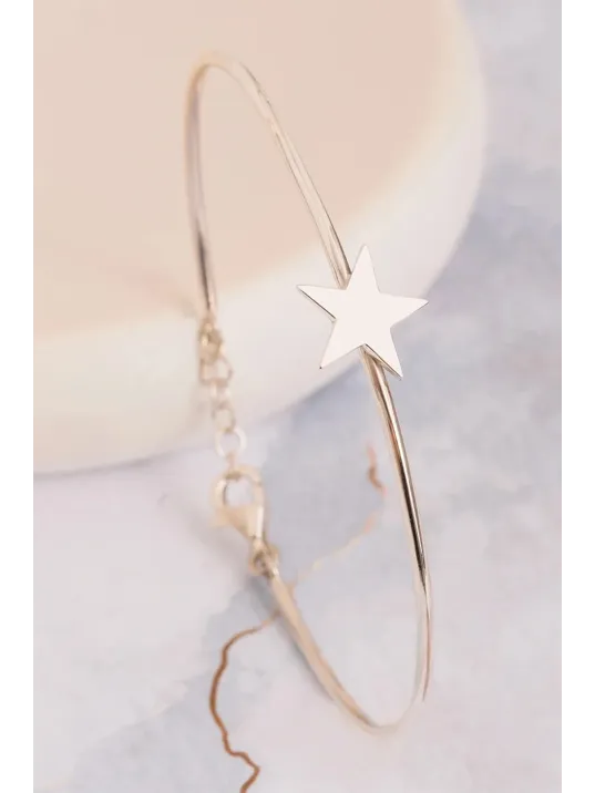 Kadın Gümüş Bileklik - El Yapımı Gümüş Yıldız Motifli Kadın Bileklik Kadın Gümüş Bileklik - El Yapımı Gümüş Yıldız Motifli Kadın Bileklik