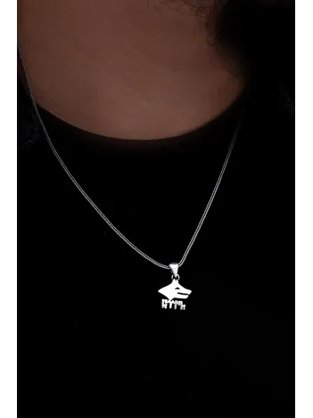 Göktürkçe Türk Yazılı Bozkurt Erkek Gümüş Kolye Zincir