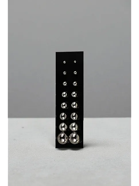 Kadın Gümüş Küpe - 2 mm 925 Ayar Gümüş Top Küpe