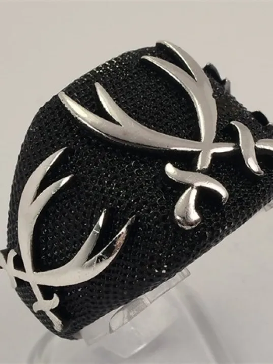 Erkek Gümüş Çift Zülfikar Yüzük