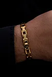 Erkek Çelik Bileklik - Altın Kaplama Sarı Renk Çelik Bileklik