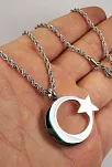 Çelik Ayyıldız Bayrak Erkek Kolye Zincir Orta Boy Lüks Model Çelik Ayyıldız Bayrak Erkek Kolye Zincir Orta Boy Lüks Model