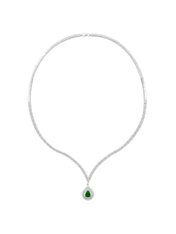 Dionisos Zümrüt Taşlı Bayan Gümüş Kolye