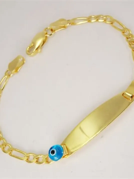 Altın Rengi Gümüş Bebek Çocuk Künye Bileklik İsim Yazılır