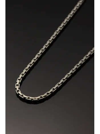 Erkek Çelik Kolye - Düz Kare Kral Zincir Model Erkek Kolye Parlak Görünümlü Tasarım