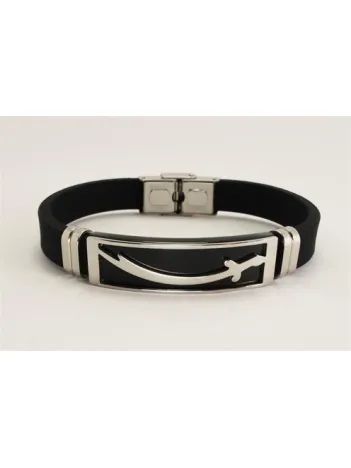 Zülfikar Kılıç Kauçuk Çelik Erkek Bileklik