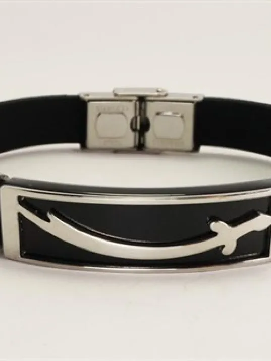 Zülfikar Kılıç Kauçuk Çelik Erkek Bileklik