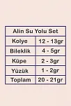 Alin Bayan Gümüş Su Yolu Set - Kolye, Bileklik, Küpe, Yüzük