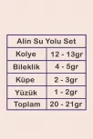 Alin Bayan Gümüş Su Yolu Set - Kolye, Bileklik, Küpe, Yüzük
