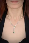 Çağıl Bayan Zümrüt Taşlı Gümüş Su Yolu Set - Kolye, Bileklik, Küpe, Yüzük